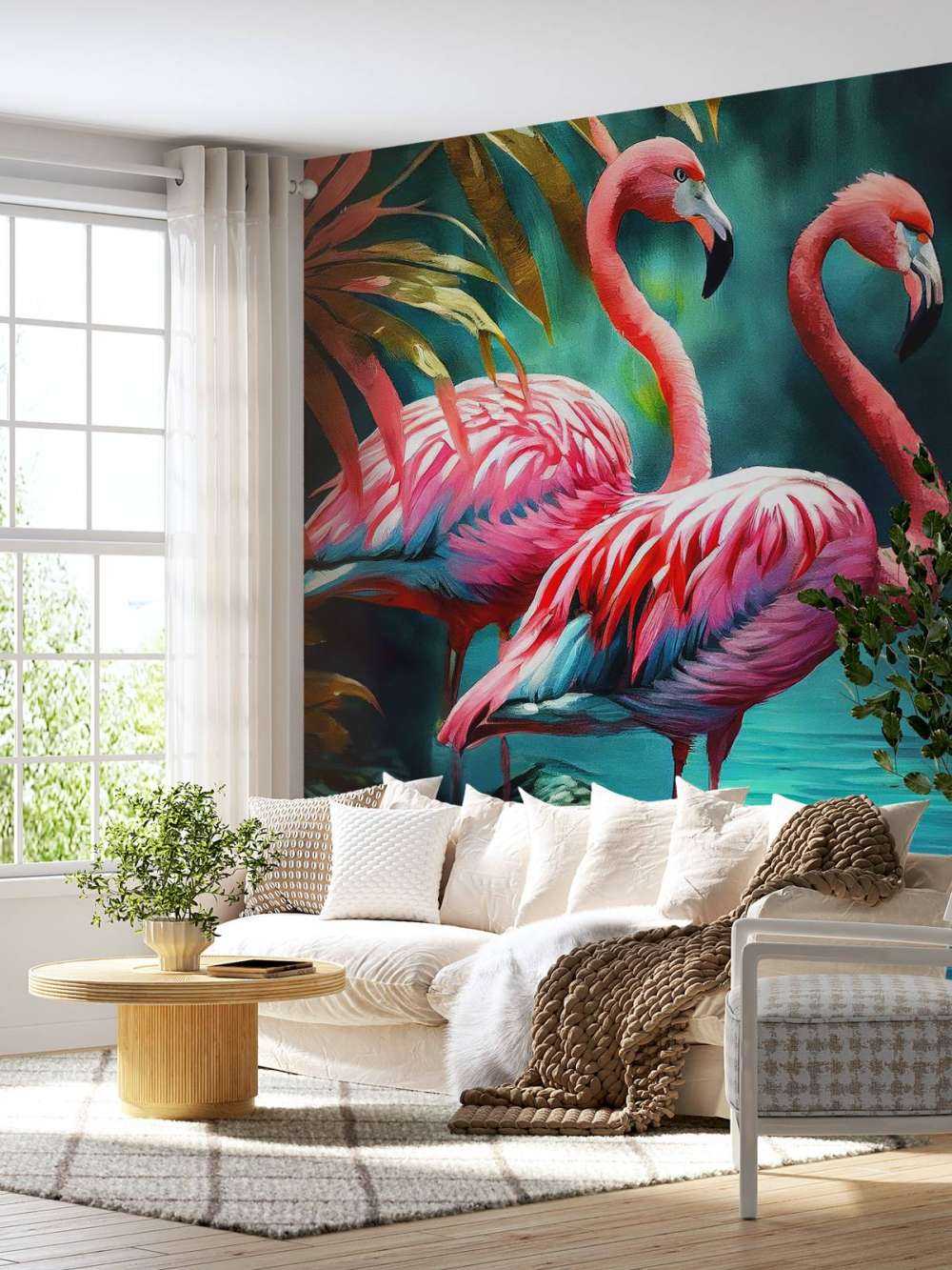 Duo di Fenicotteri Rosa Velluto