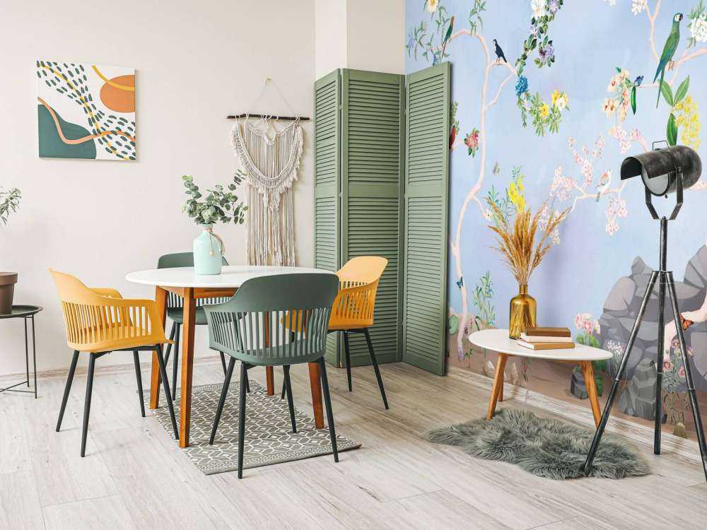 Uccelli nel Giardino Panorama Blu