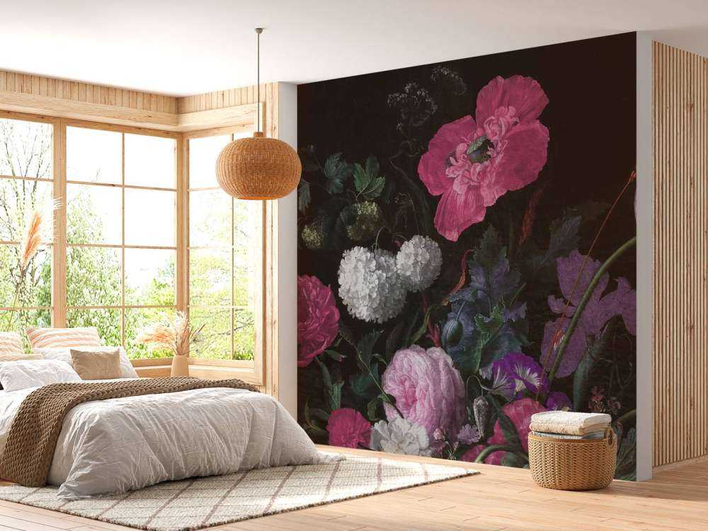 Natura morta di fiori barocchi - rosa lunatico