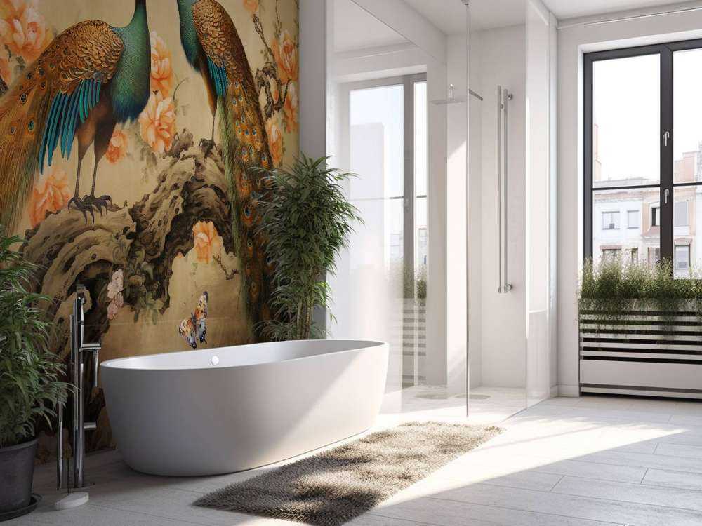 Danza del Pavone nel Bagliore della Fioritura