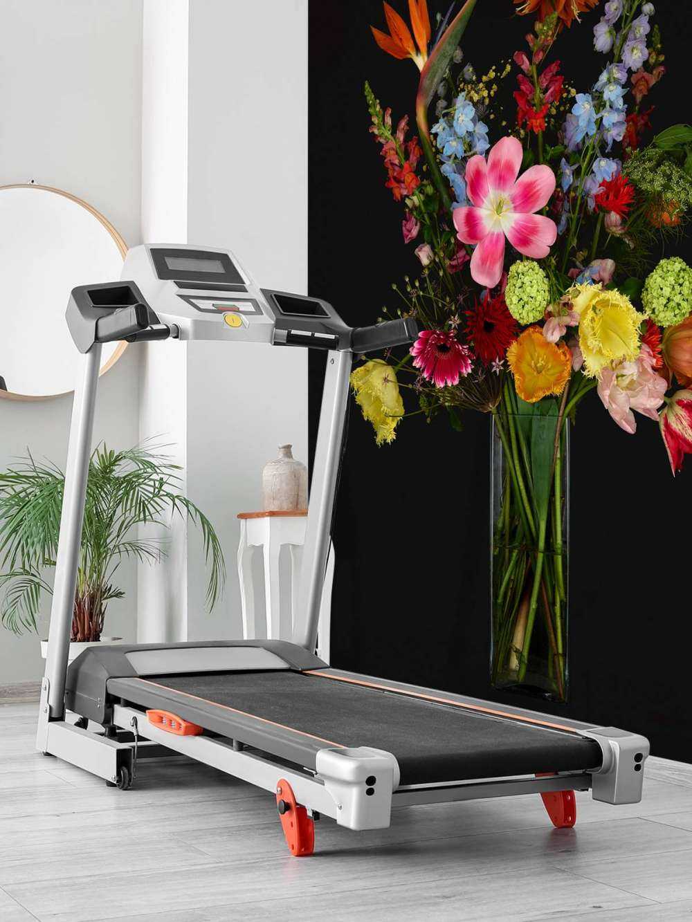 Bouquet di fiori in vaso di vetro