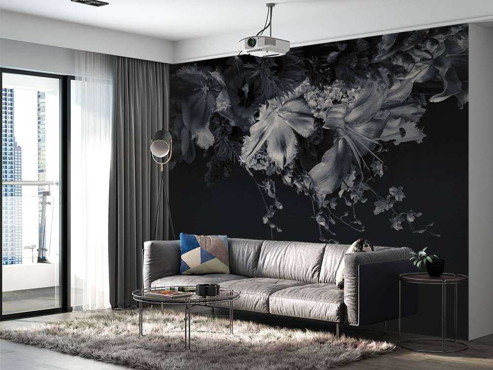 Fiori composti in bianco e nero