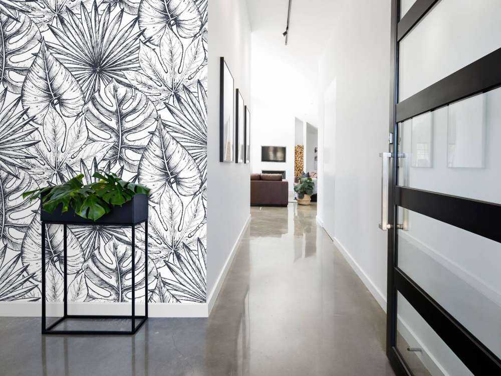 Foglie bianche disegnate