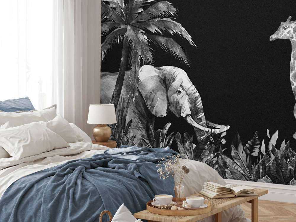 Zwart-wit jungle dieren