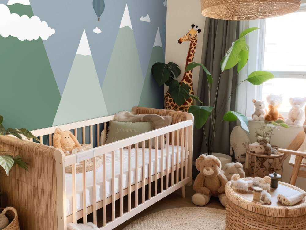 Paesaggio di montagna con mongolfiere