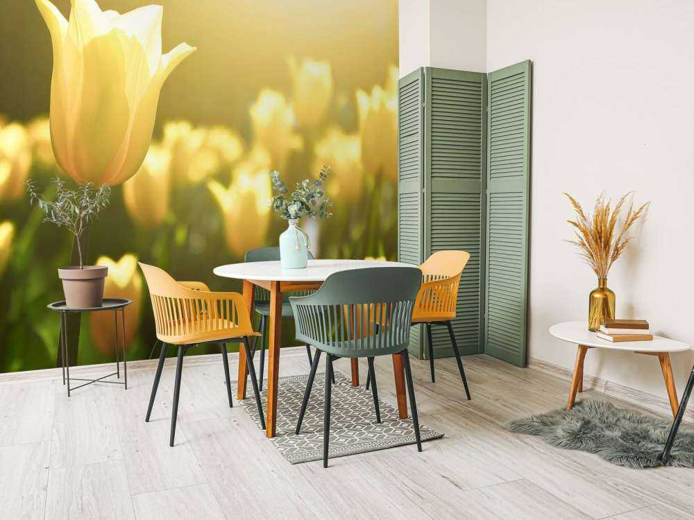 Tulipano giallo da vicino