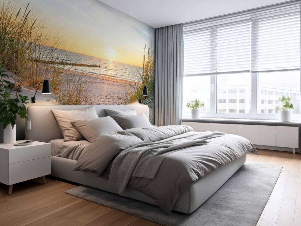 Spiaggia di dune con tramonto