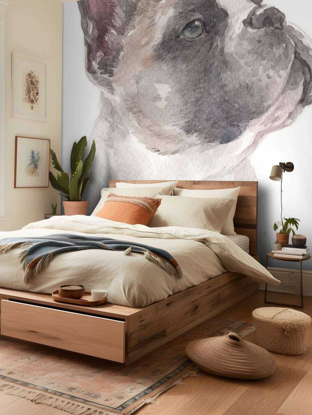 Bulldog francese ad acquerello