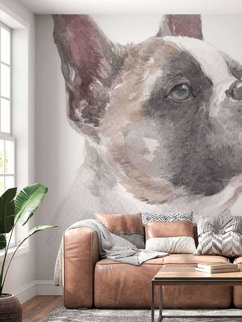 Bulldog francese ad acquerello