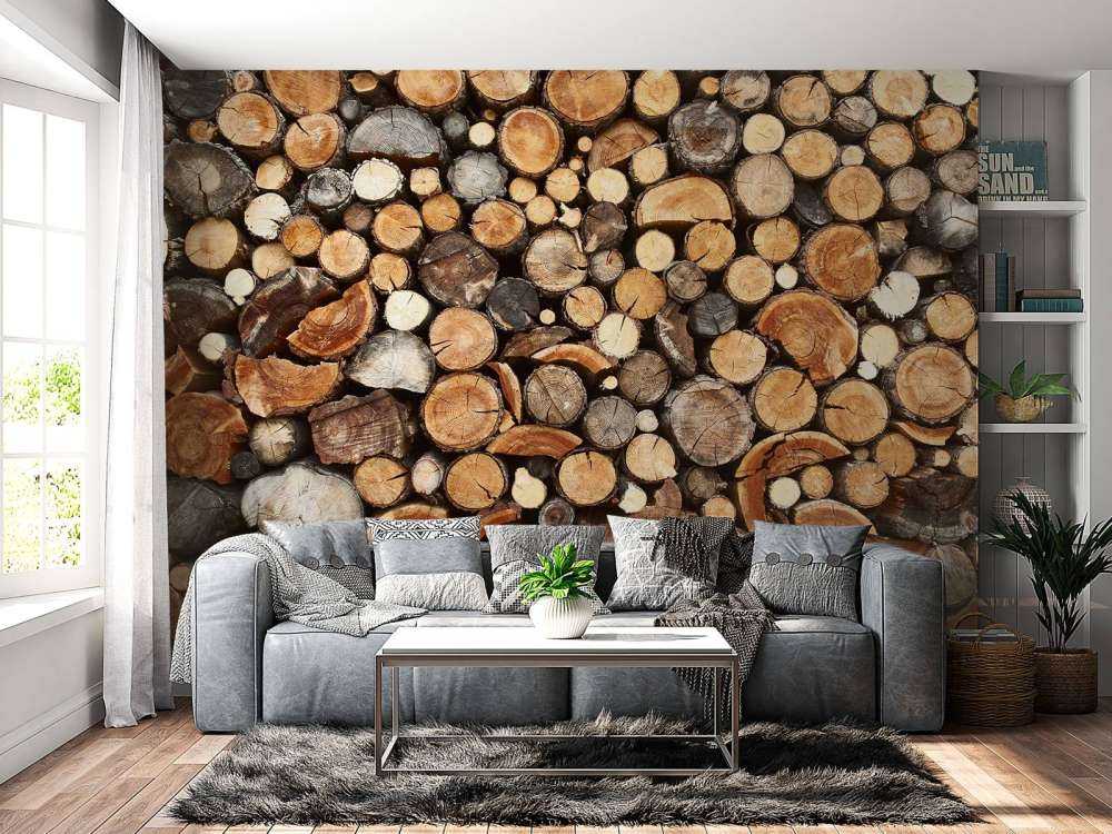 Tronchi d'albero impilati