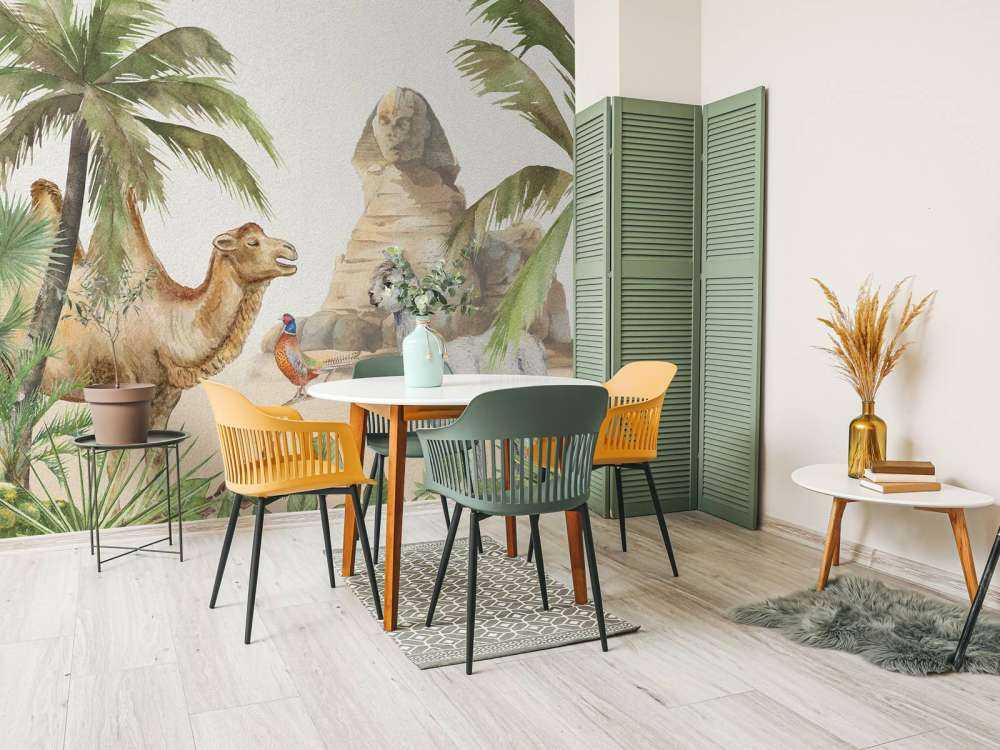 Cammello e alpaca nel deserto