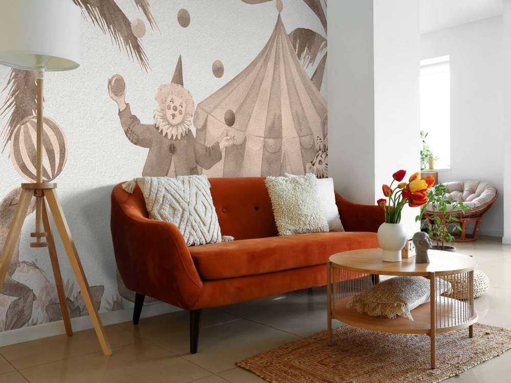 Animali da circo allegri color tortora