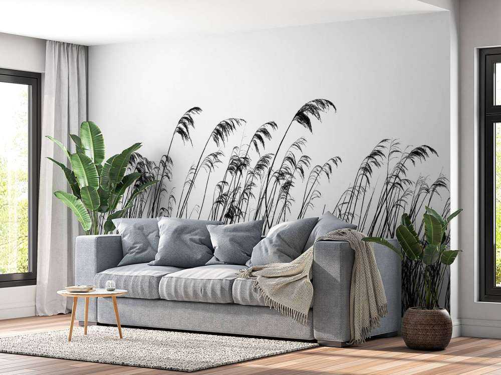 Cannaiola sul lungomare in bianco e nero