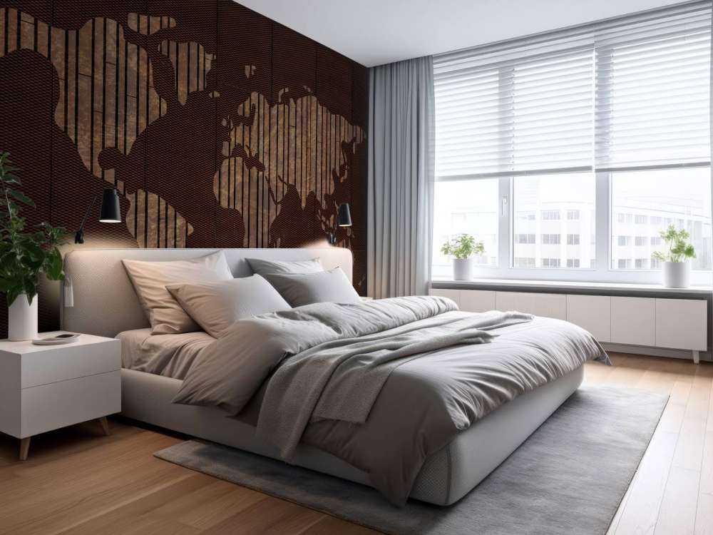 Mappa del mondo con texture in legno