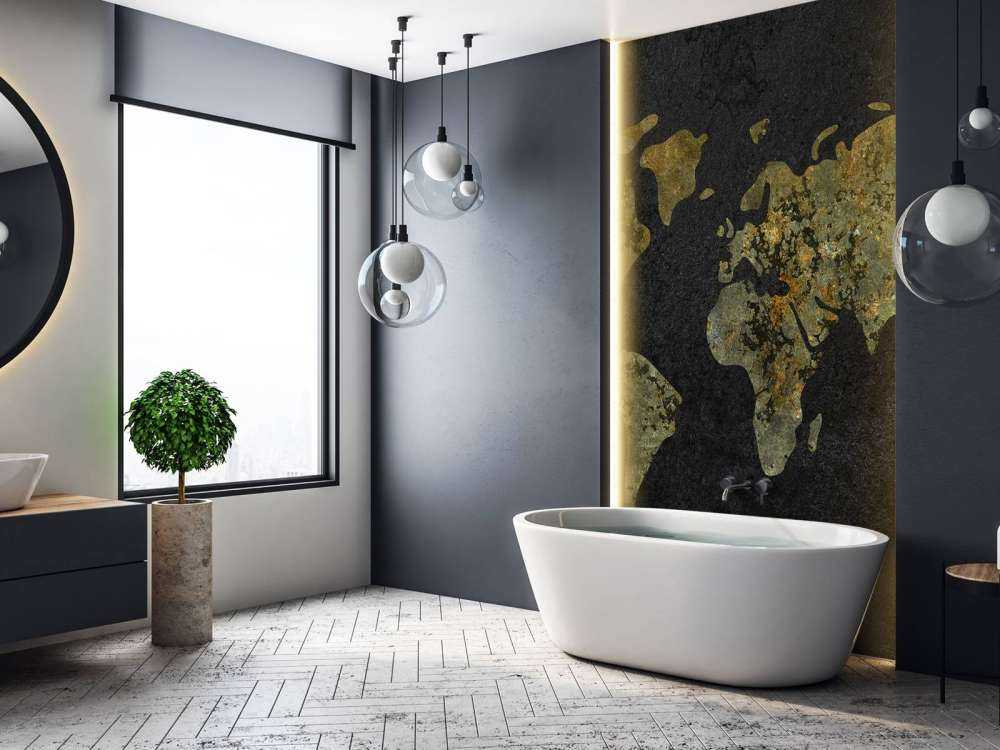 Mappa del mondo con texture verde oro