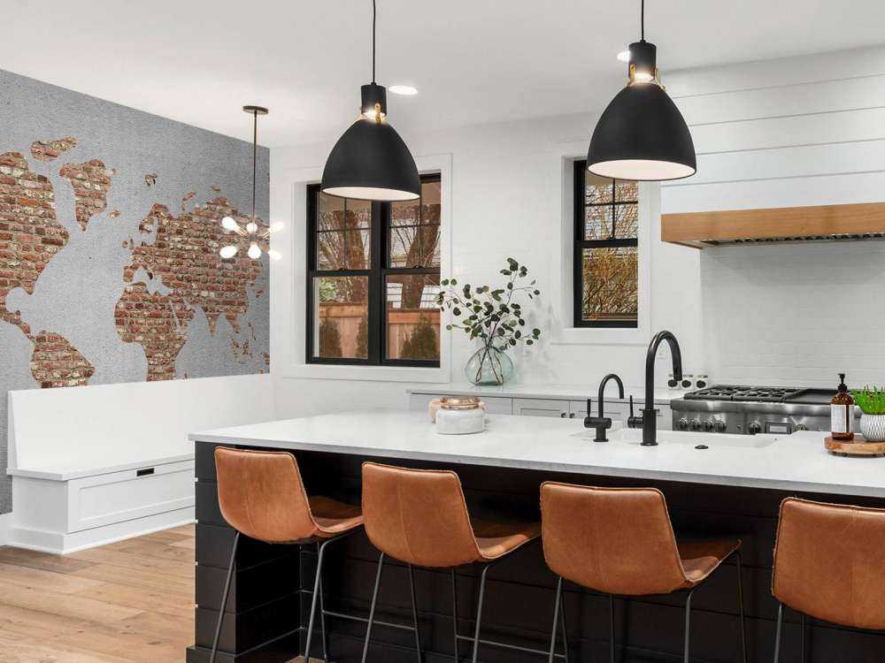 Mappa del mondo con mattoni