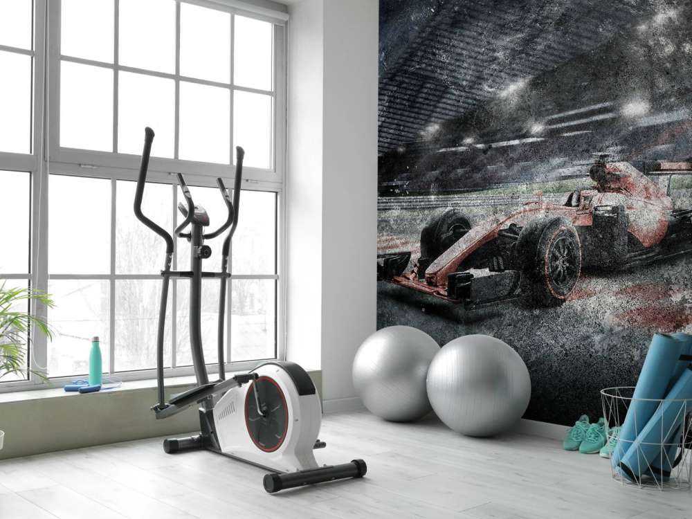 Auto da corsa nello stadio