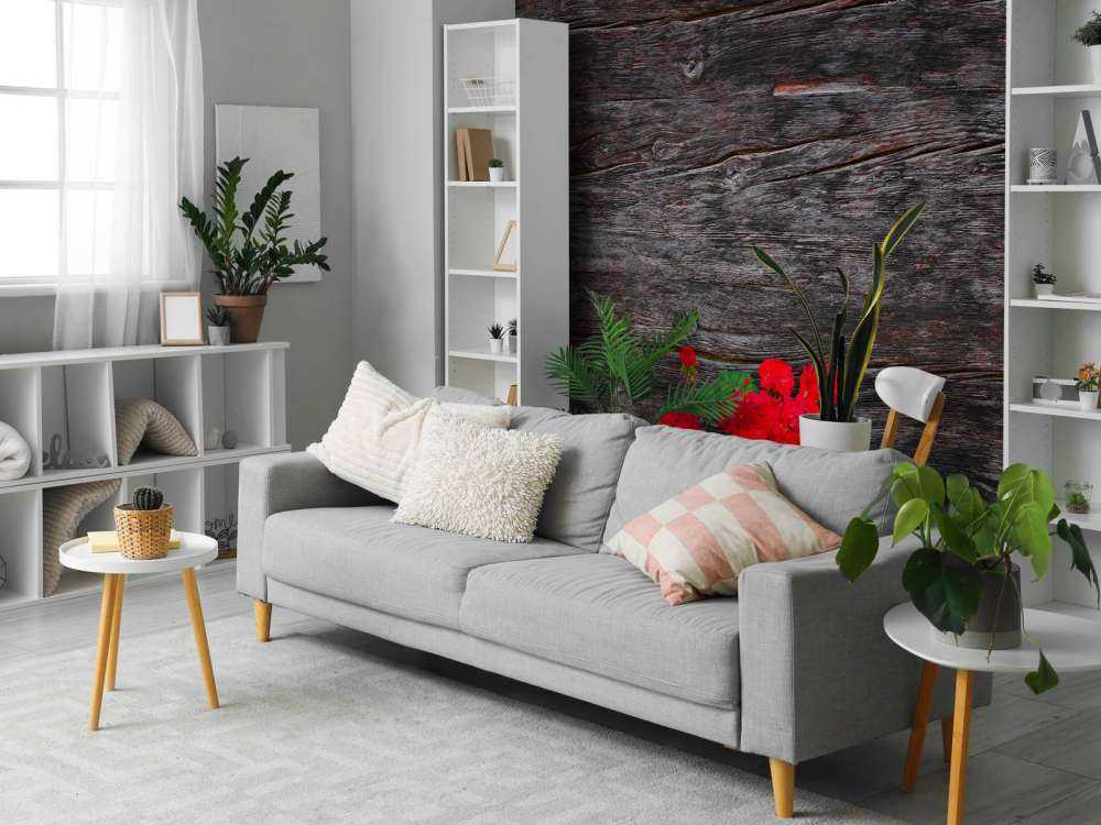 Legno invecchiato con fiori