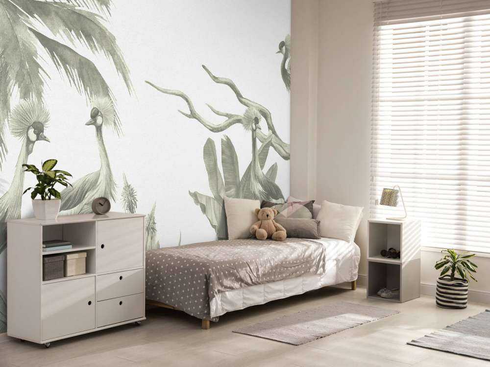 Giungla con gru in verde