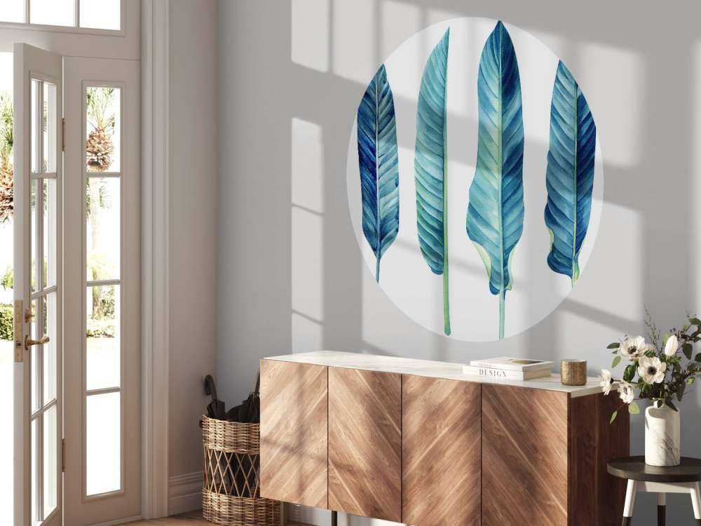 Foglie tropicali su sfondo bianco