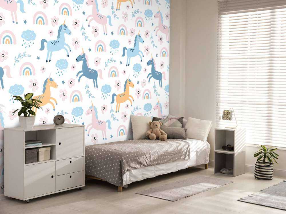 Unicorno con arcobaleno