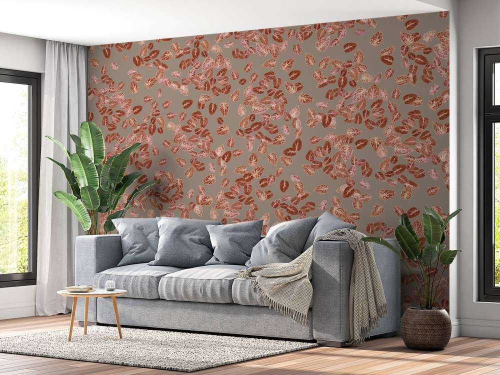 Foglie piccole su tortora