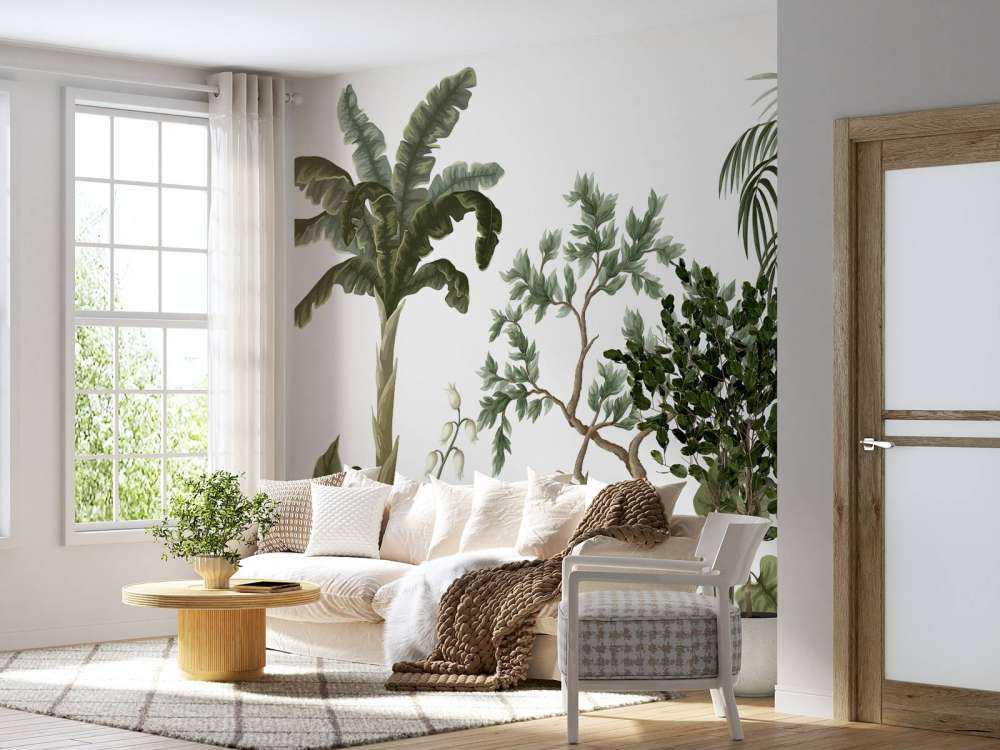 Paesaggio della giungla con palme