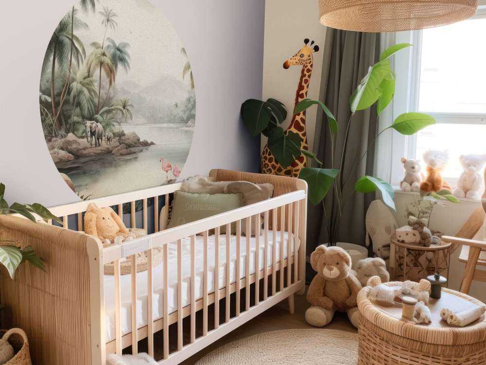 Paesaggio della giungla con animali a colori