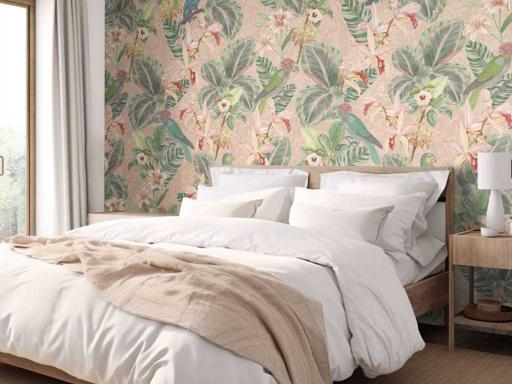 Uccelli e pappagalli della giungla tropicale - terracotta