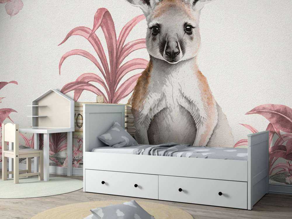 Baby canguro della giungla rosa