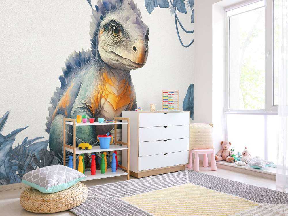 Baby ankylosaurus nella giungla blu