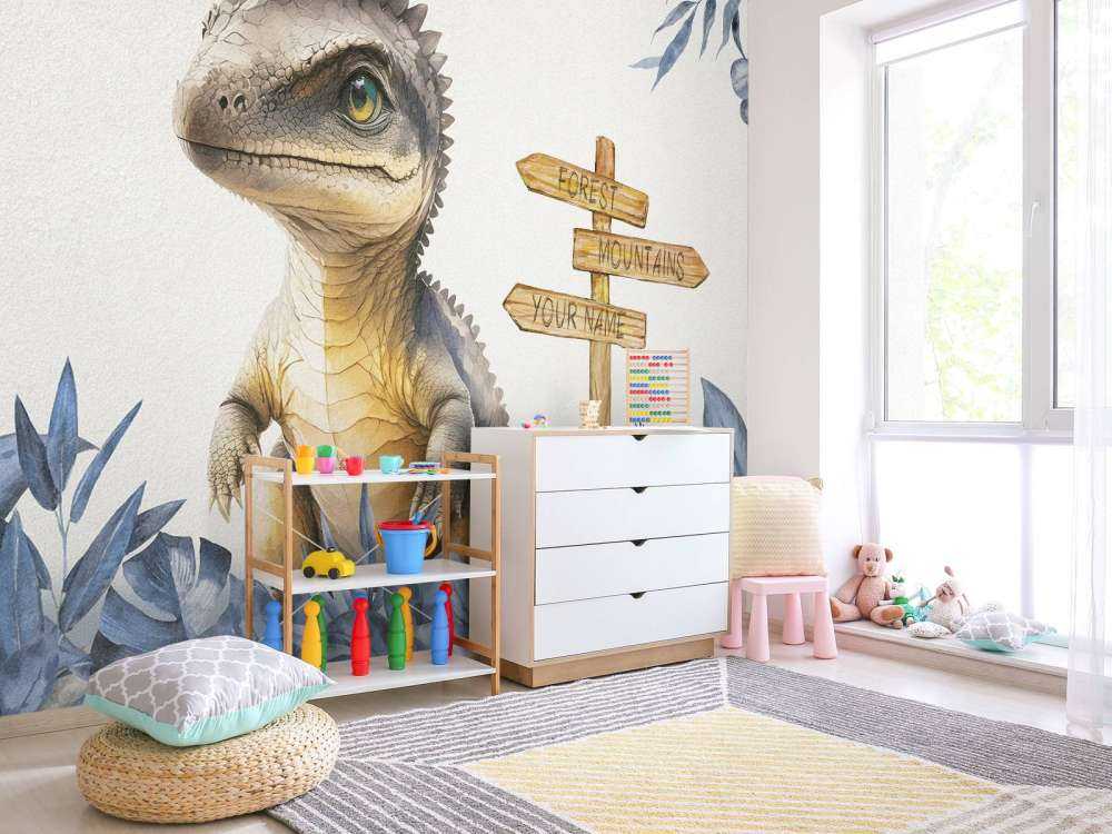 Baby spinosaurus nella giungla blu