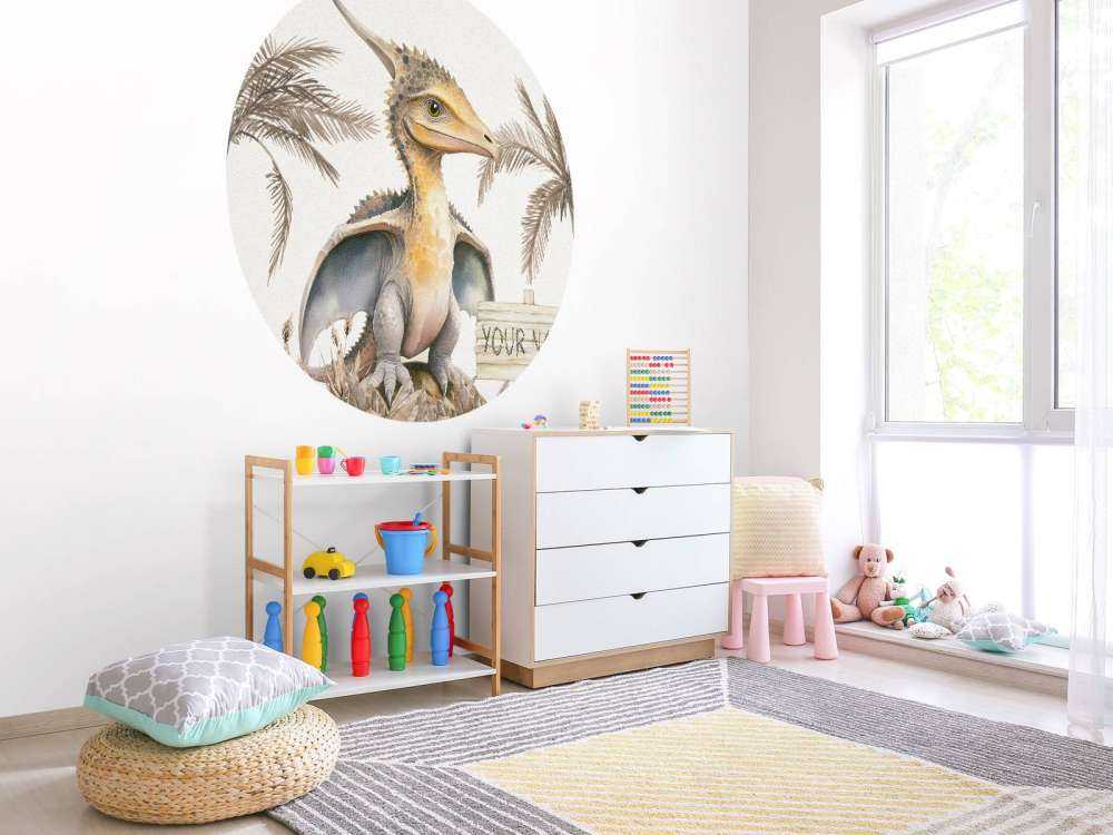 Baby pteranodon nella giungla taupe