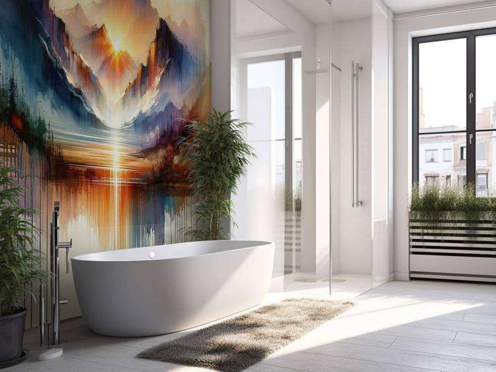 Paesaggio di Montagne Astratte ad Acquerello