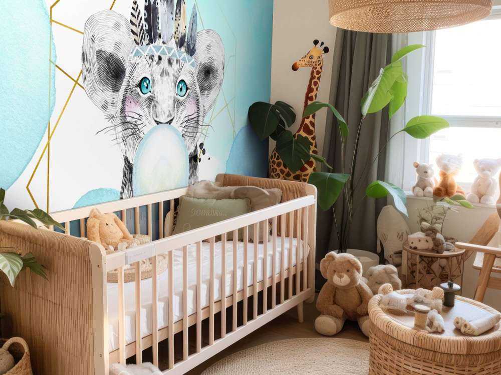 Cucciolo di leone indiano con campana di gomma da masticare