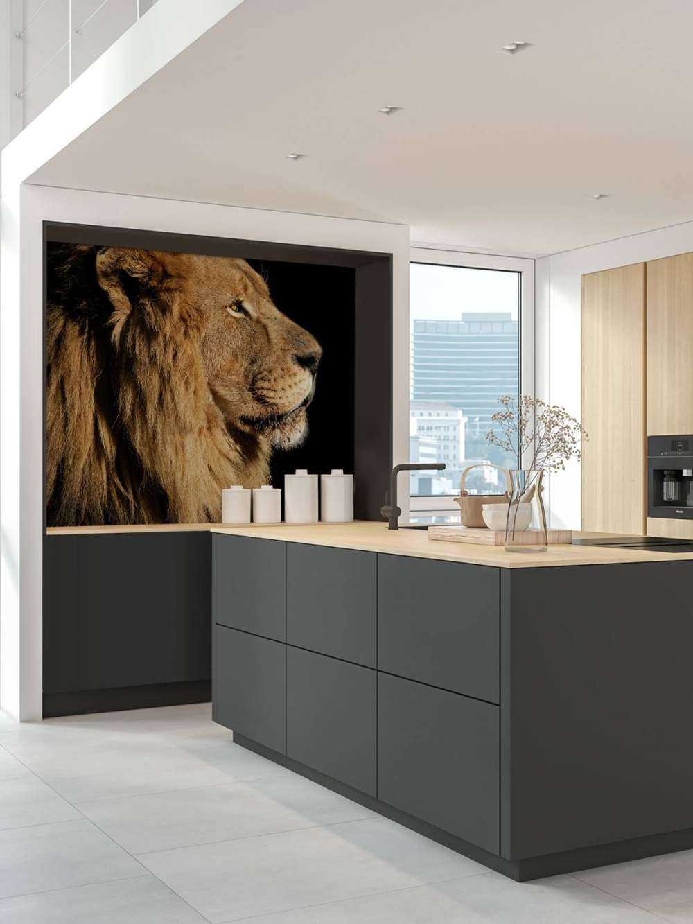 Profilo laterale di un leone