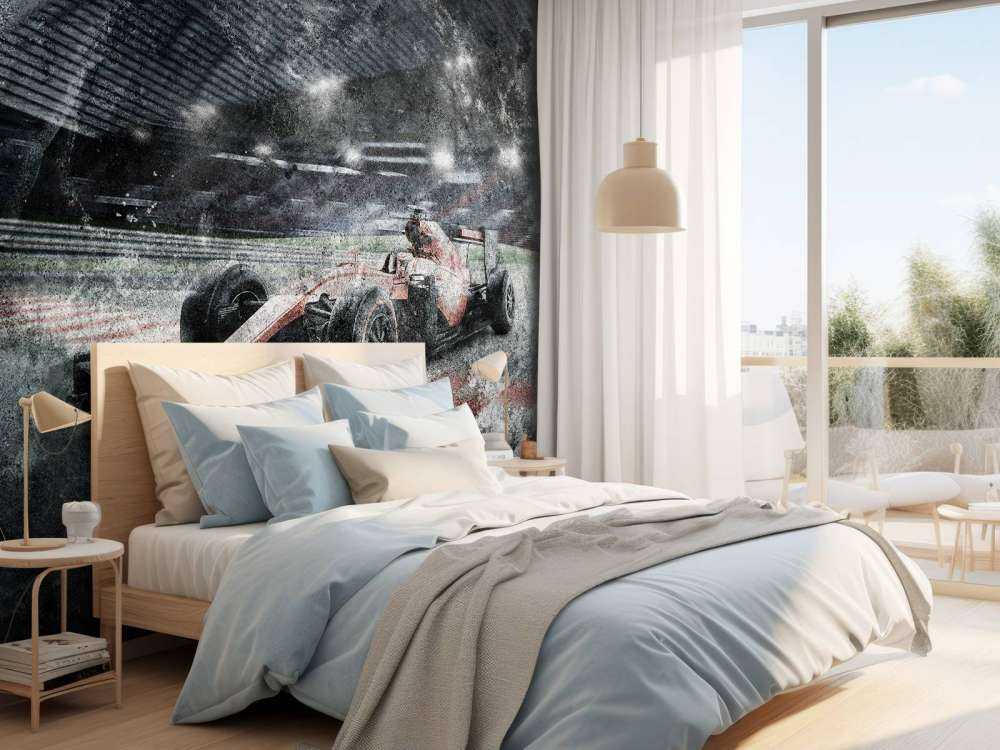 Auto da corsa nello stadio