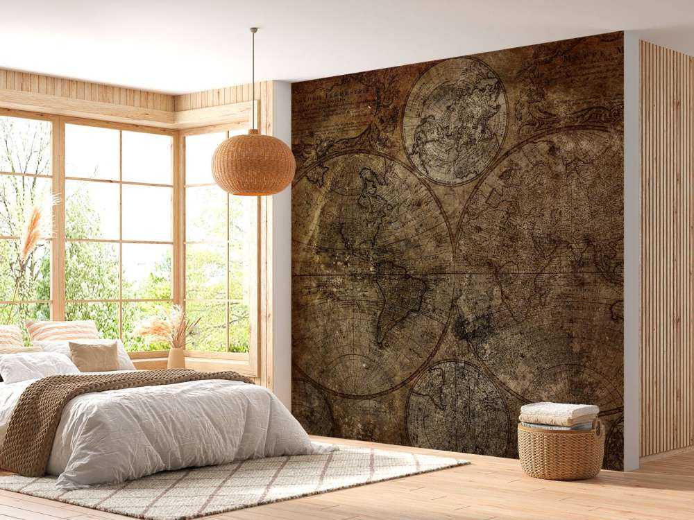 Vecchia mappa del mondo bruciata