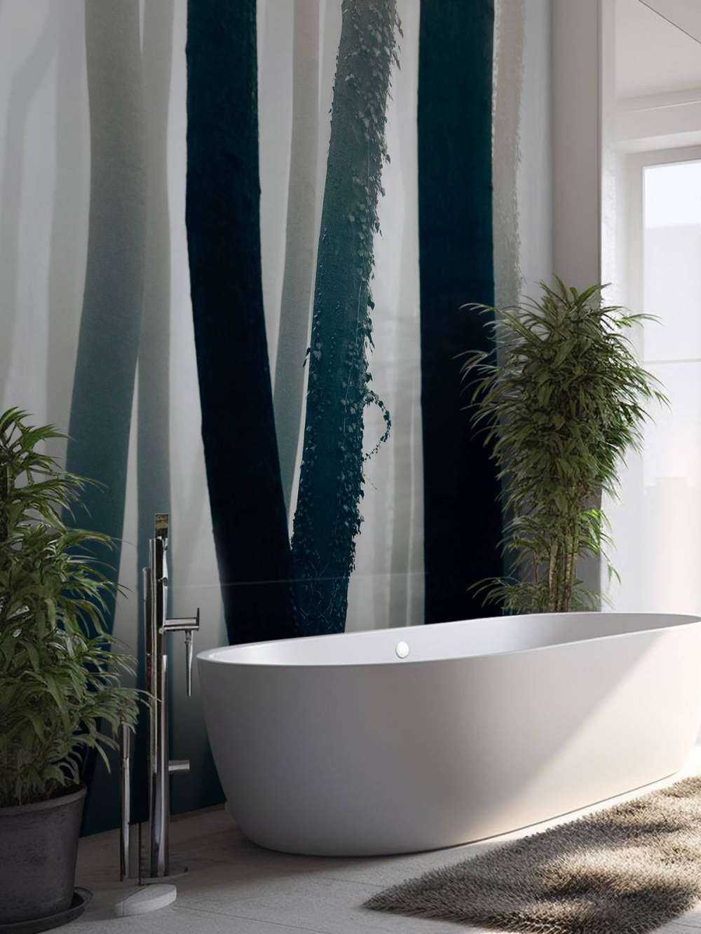 Nebbia nella foresta di faggio