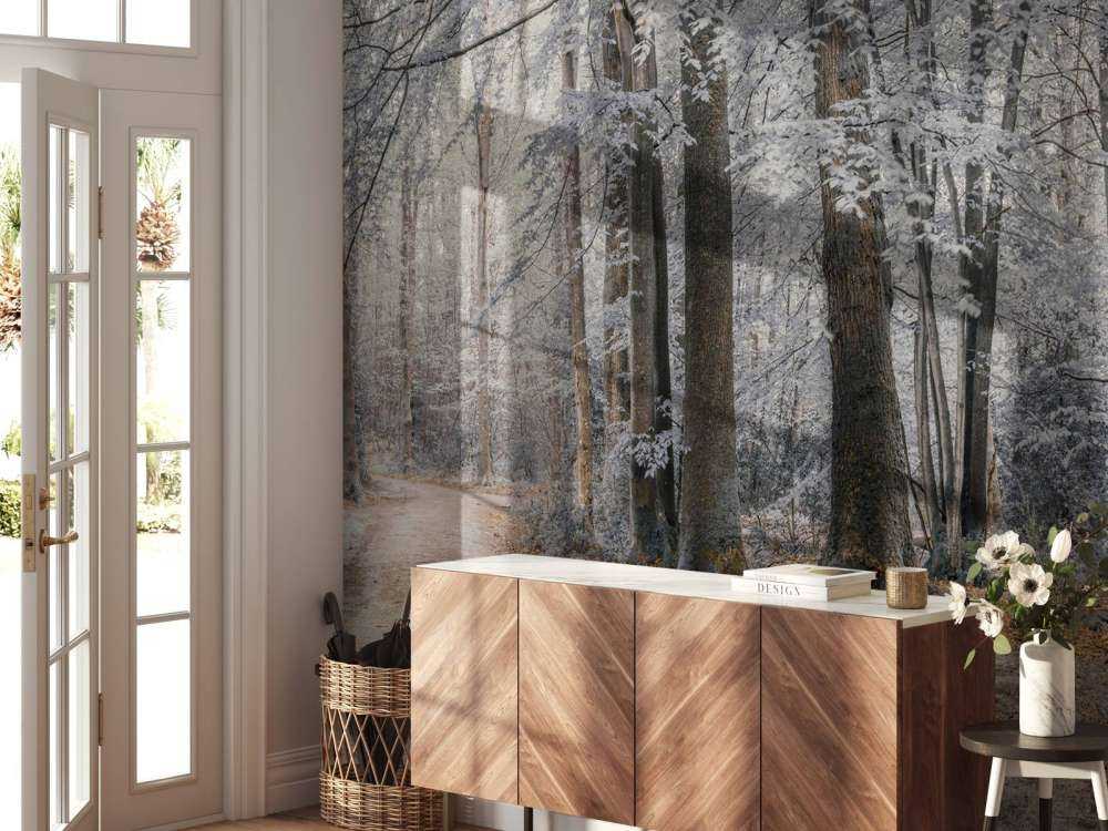 Alberi con foglie bianche