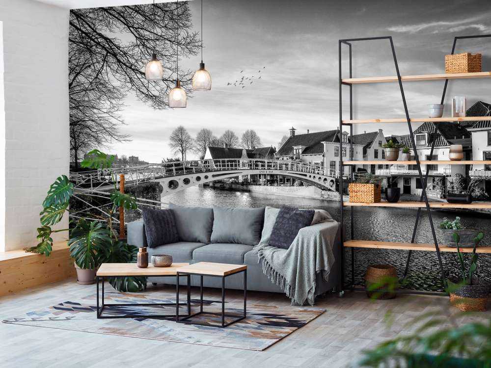 Città fortificata Dokkum Ponte sul Klein Diep Frisia 