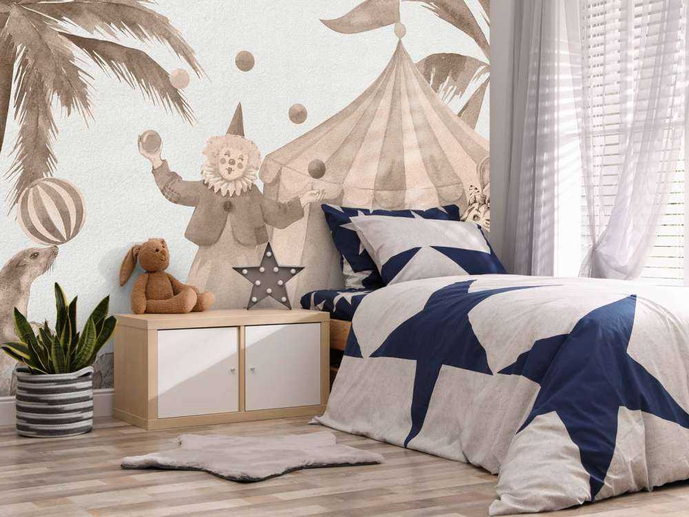 Animali da circo allegri color tortora