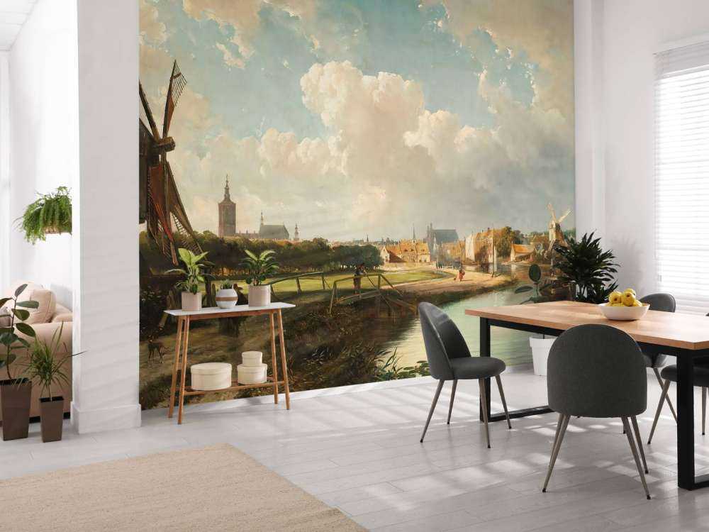 Veduta dell'Aia dal canale di Delft nel XVII secolo