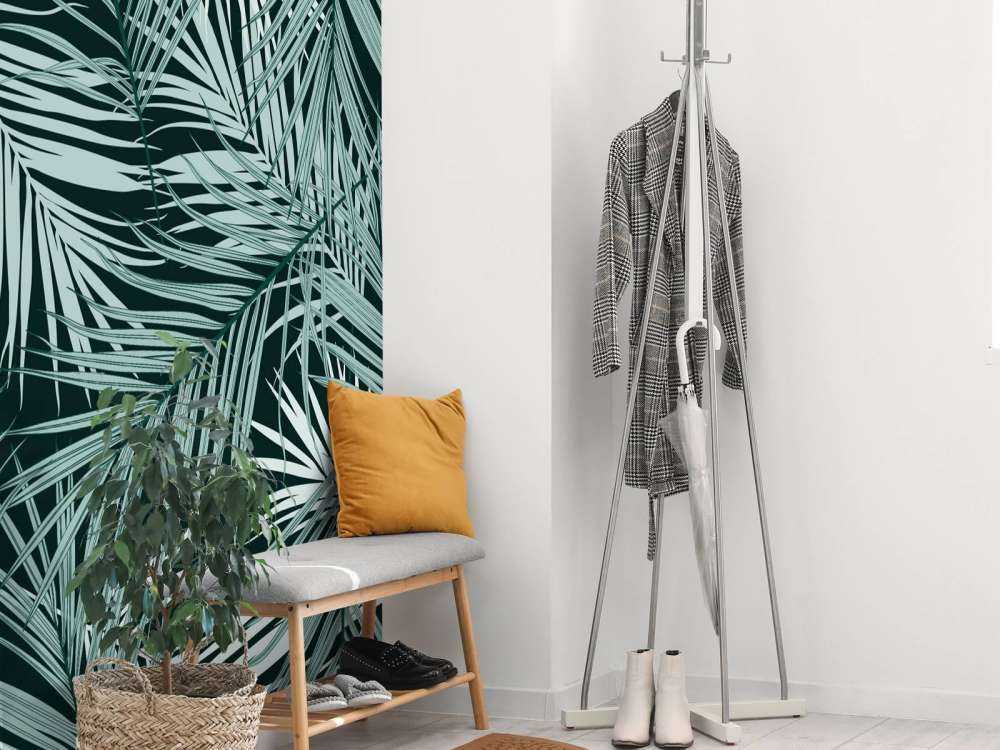 Foglie tropicali sfondo nero