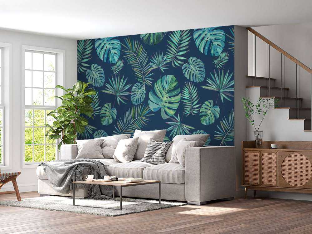 Foglie di palma e monstera