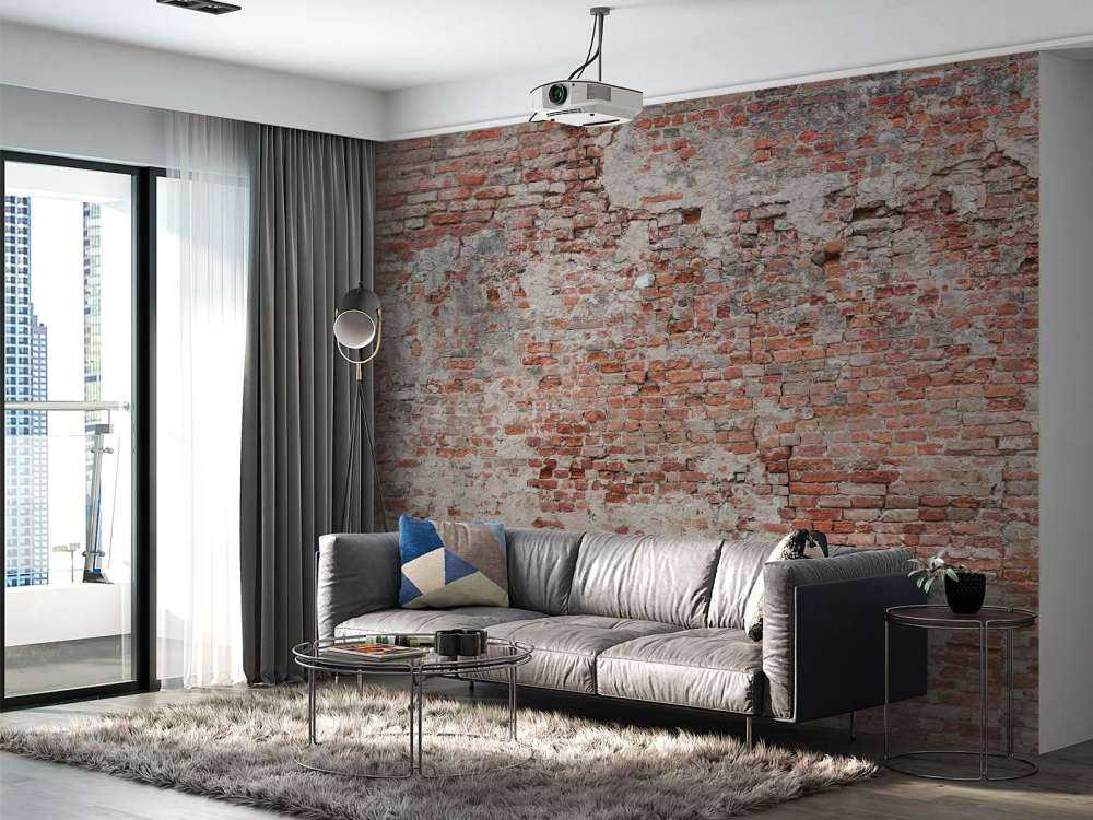 Muro di mattoni in rovina