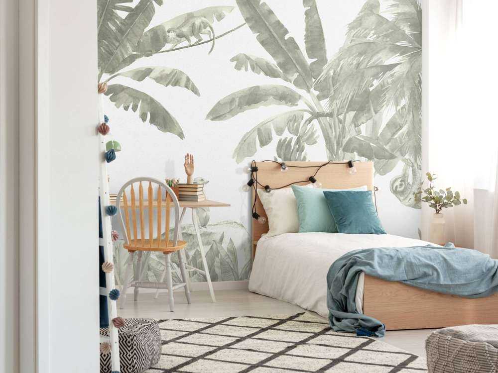 Piccoli animali della giungla in verde