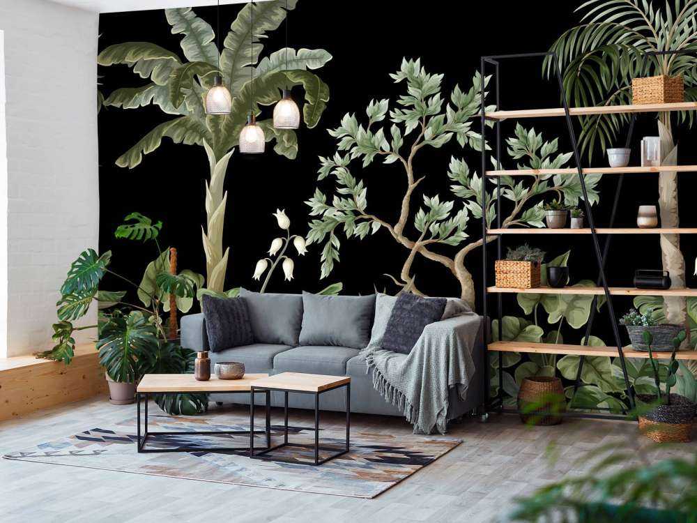 Alberi con sfondo scuro