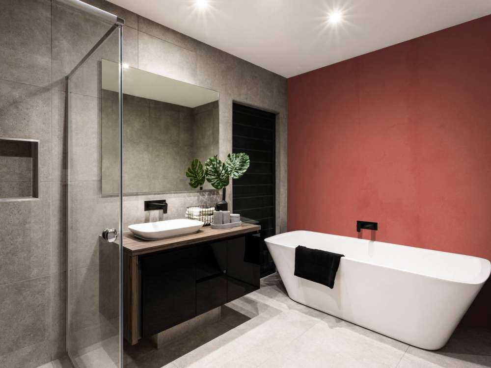 Calcestruzzo rosso decolorato