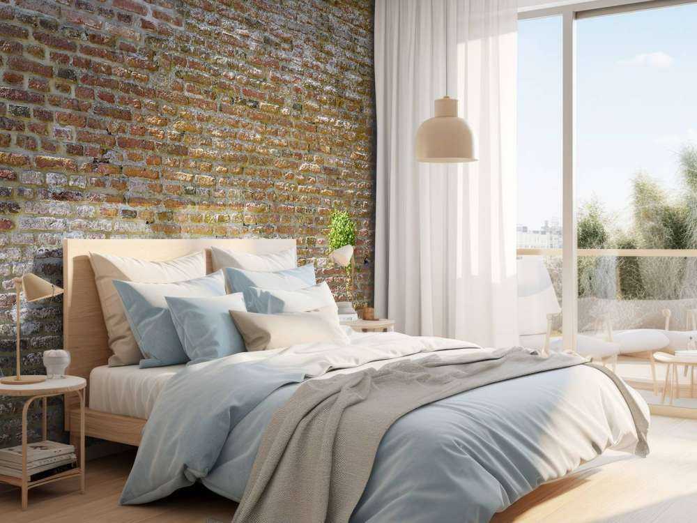 Vecchio muro di cinta in pietra con piante